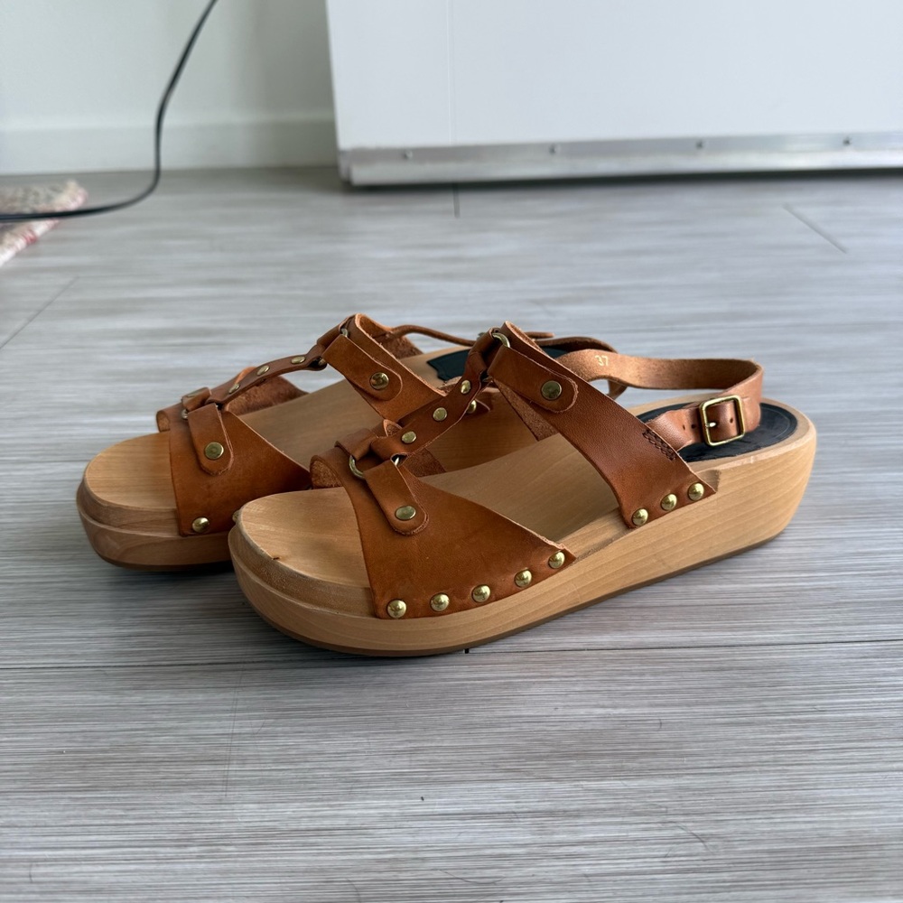Swedish Hasbeens platform sandals - sz 37 - Picture 2 of 5